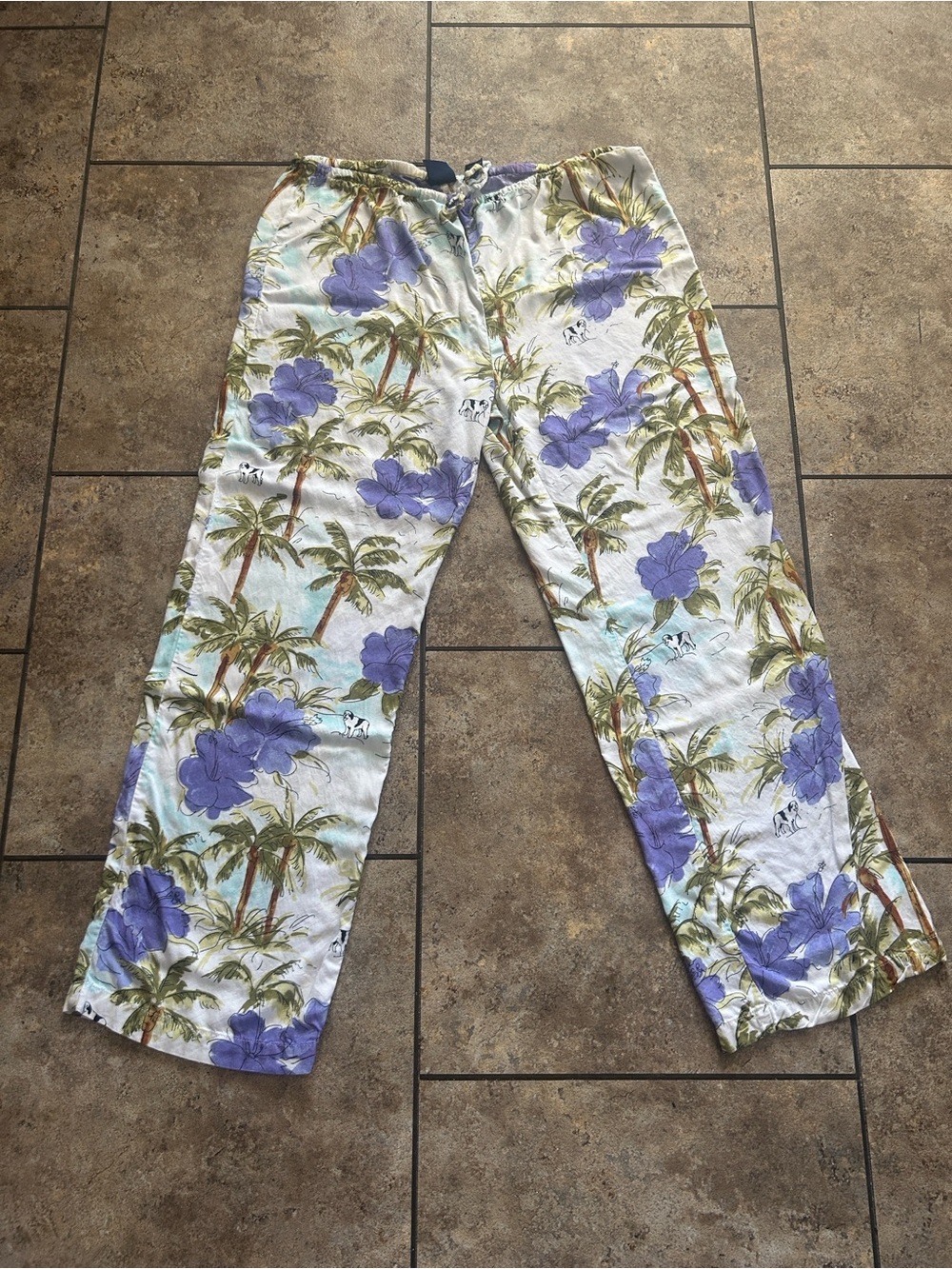 Big Dogs Vintage 90’s Men's Tropical Hawaiian Lounge / Pj  Beach Pants  Unisex